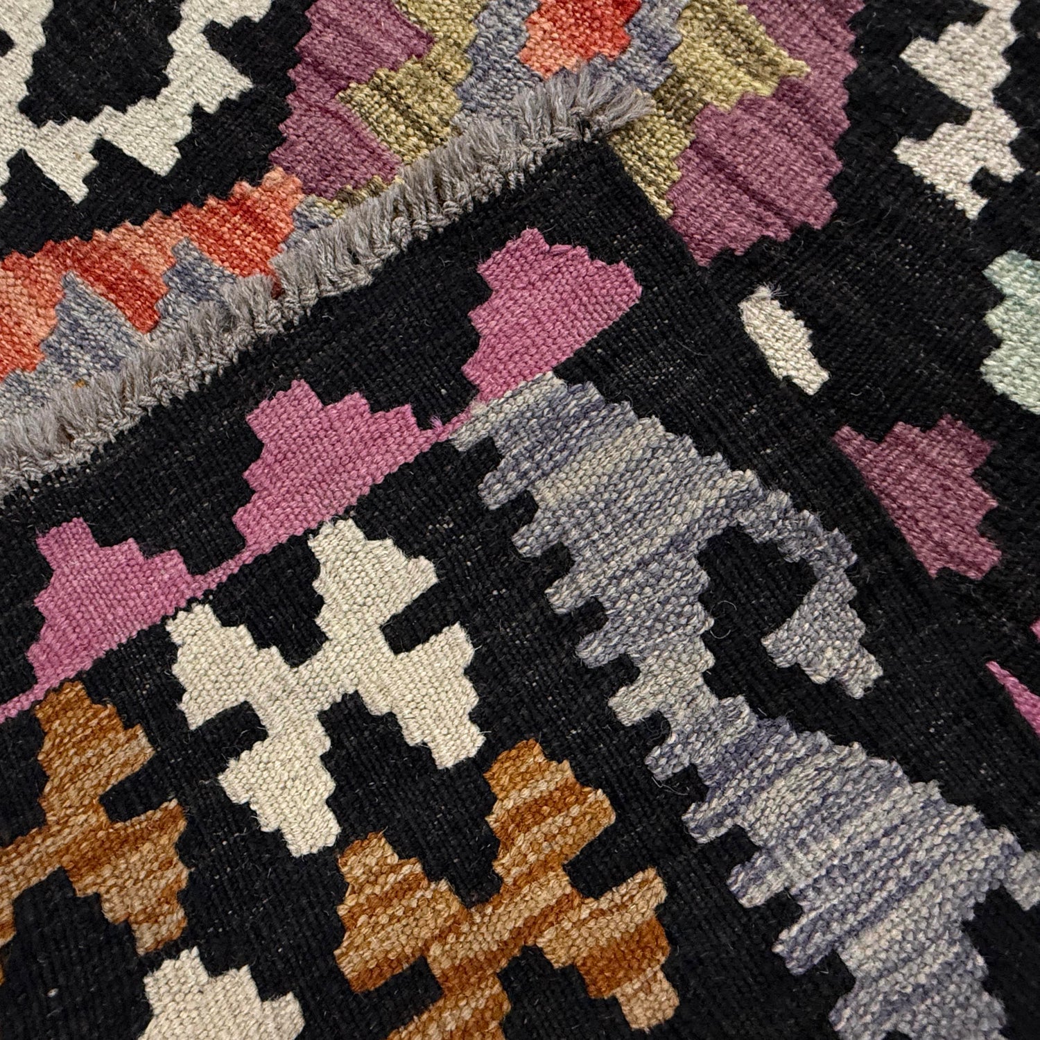 Handmade Vegetable Kilim 6' 7" x 9' 8" (ft) - No. W38234