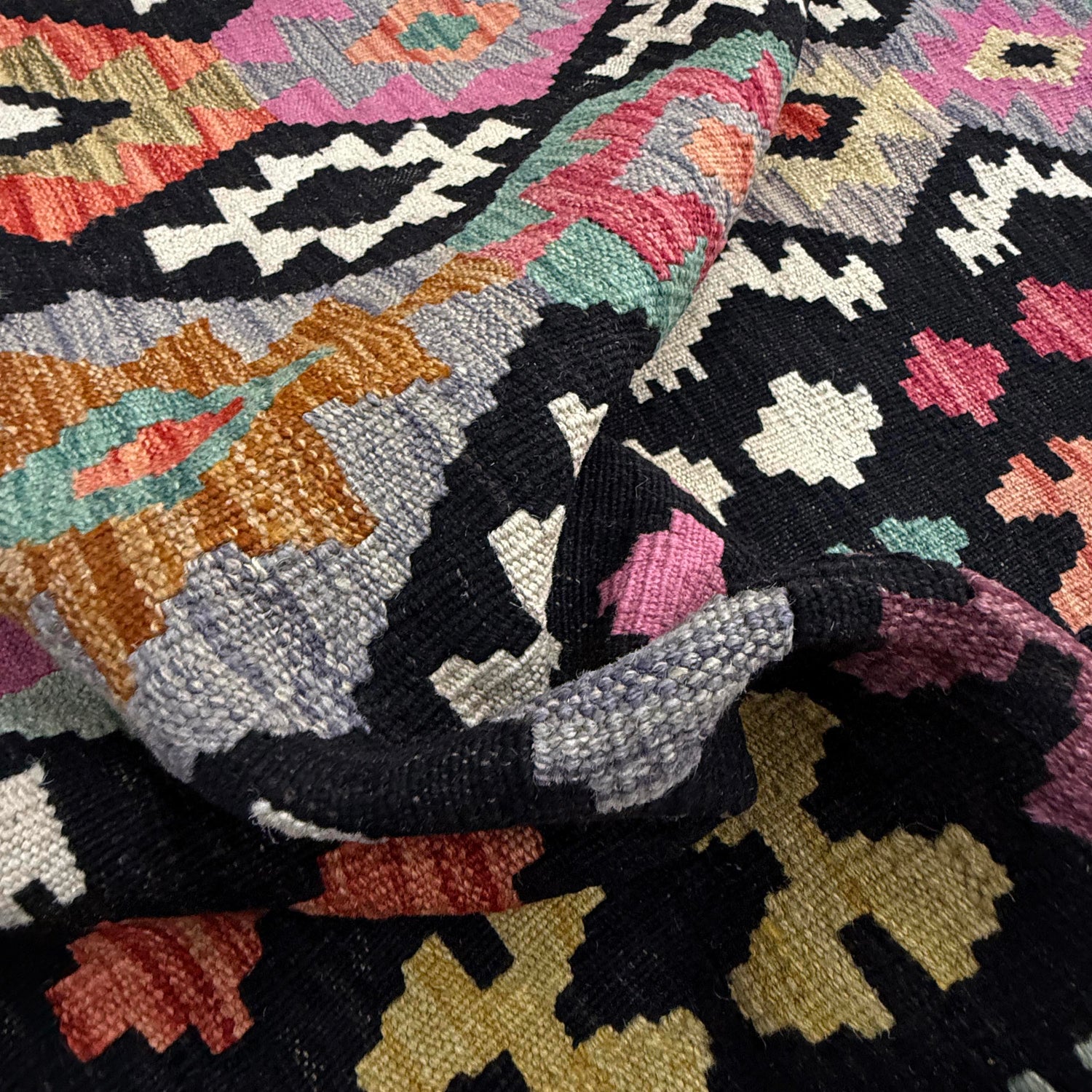 Handmade Vegetable Kilim 6' 7" x 9' 8" (ft) - No. W38234