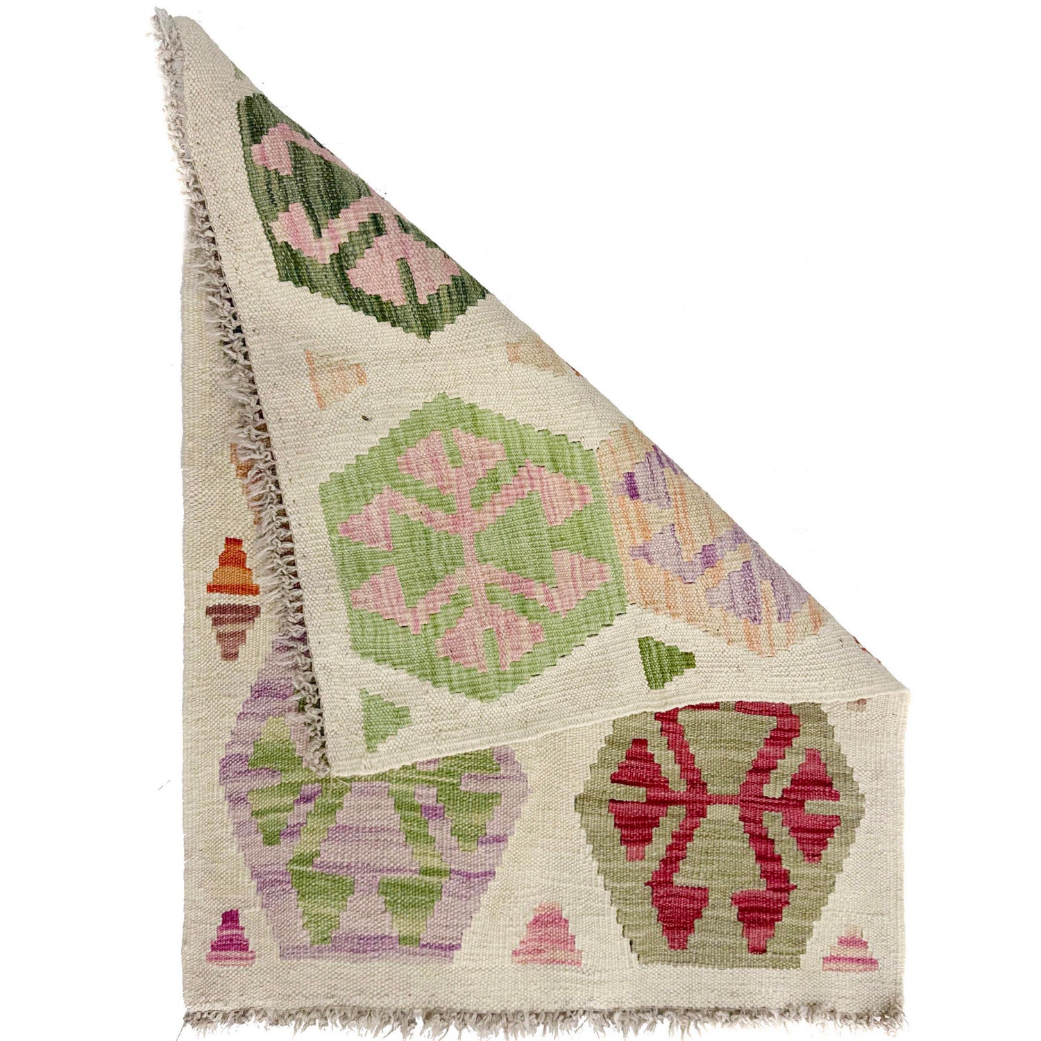 Handmade Vegetable Kilim 1' 11" x 2' 6" (ft) - No. W38235