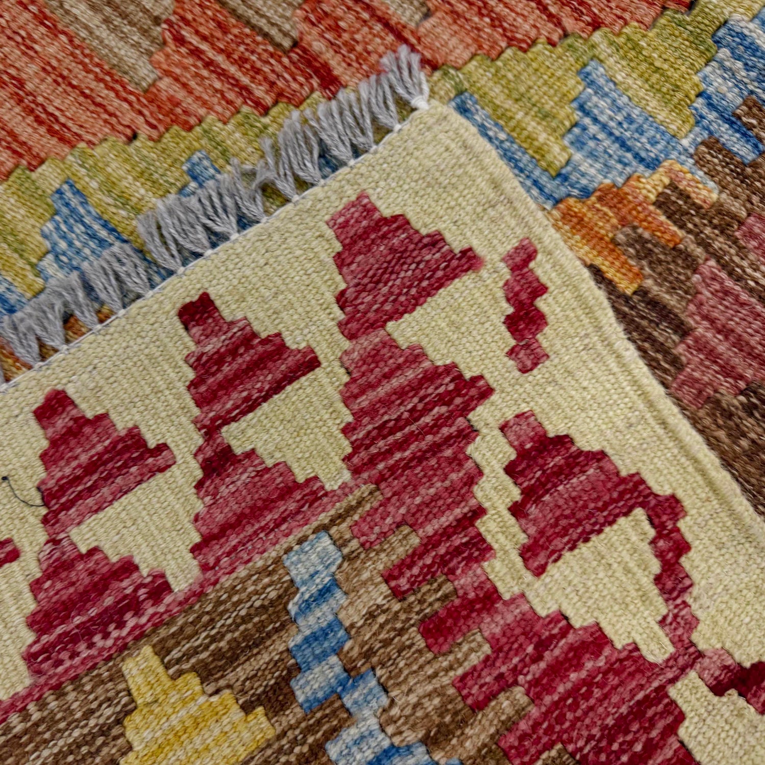 Handmade Vegetable Kelim 3' 5" x 3' 8" (ft) - No. W38237