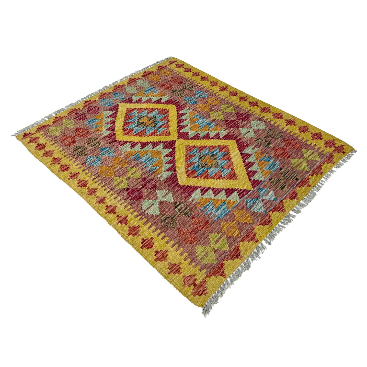 Handmade Vegetable Kilim 3' 3" x 3' 10" (ft) - No. W38241