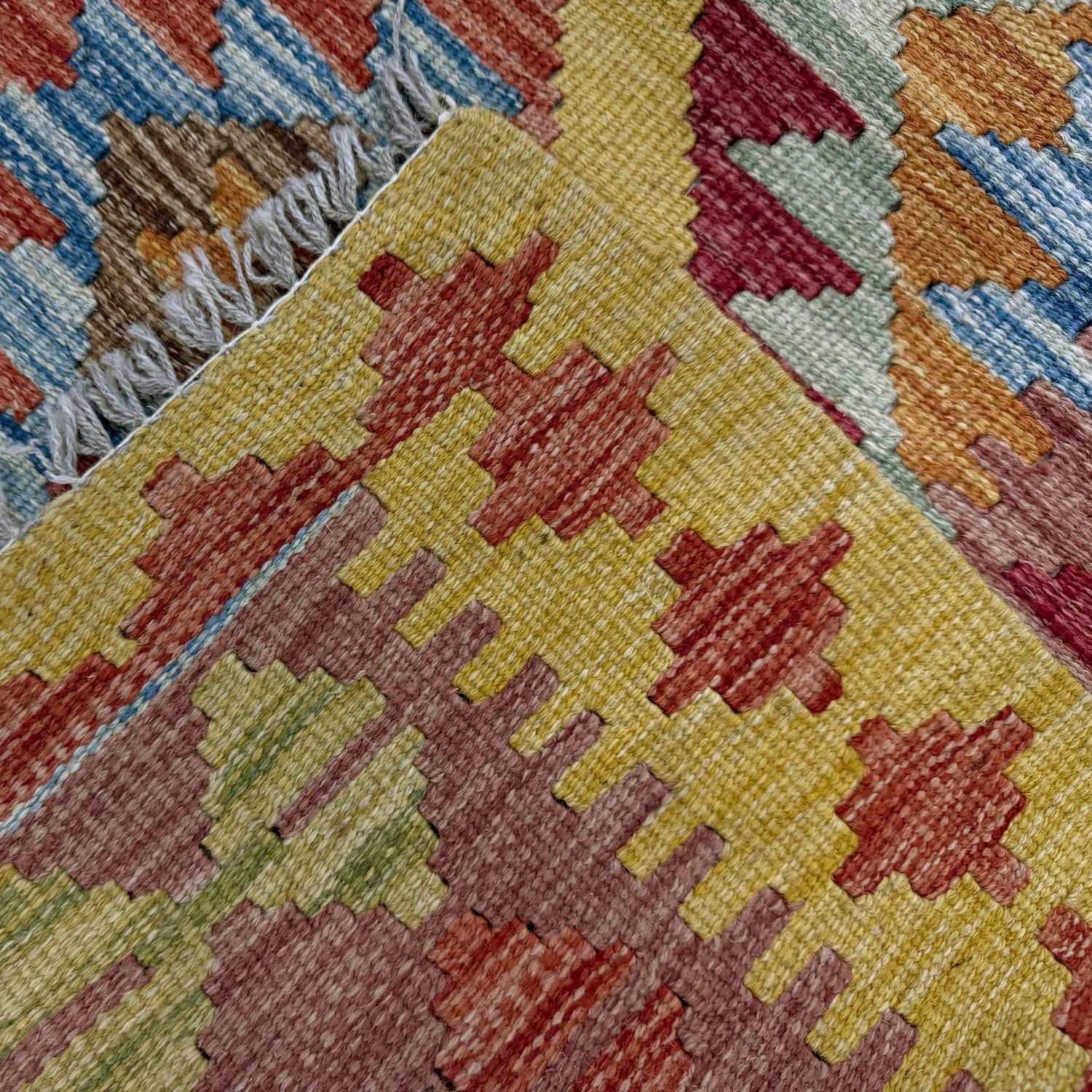 Handmade Vegetable Kilim 3' 3" x 3' 10" (ft) - No. W38241