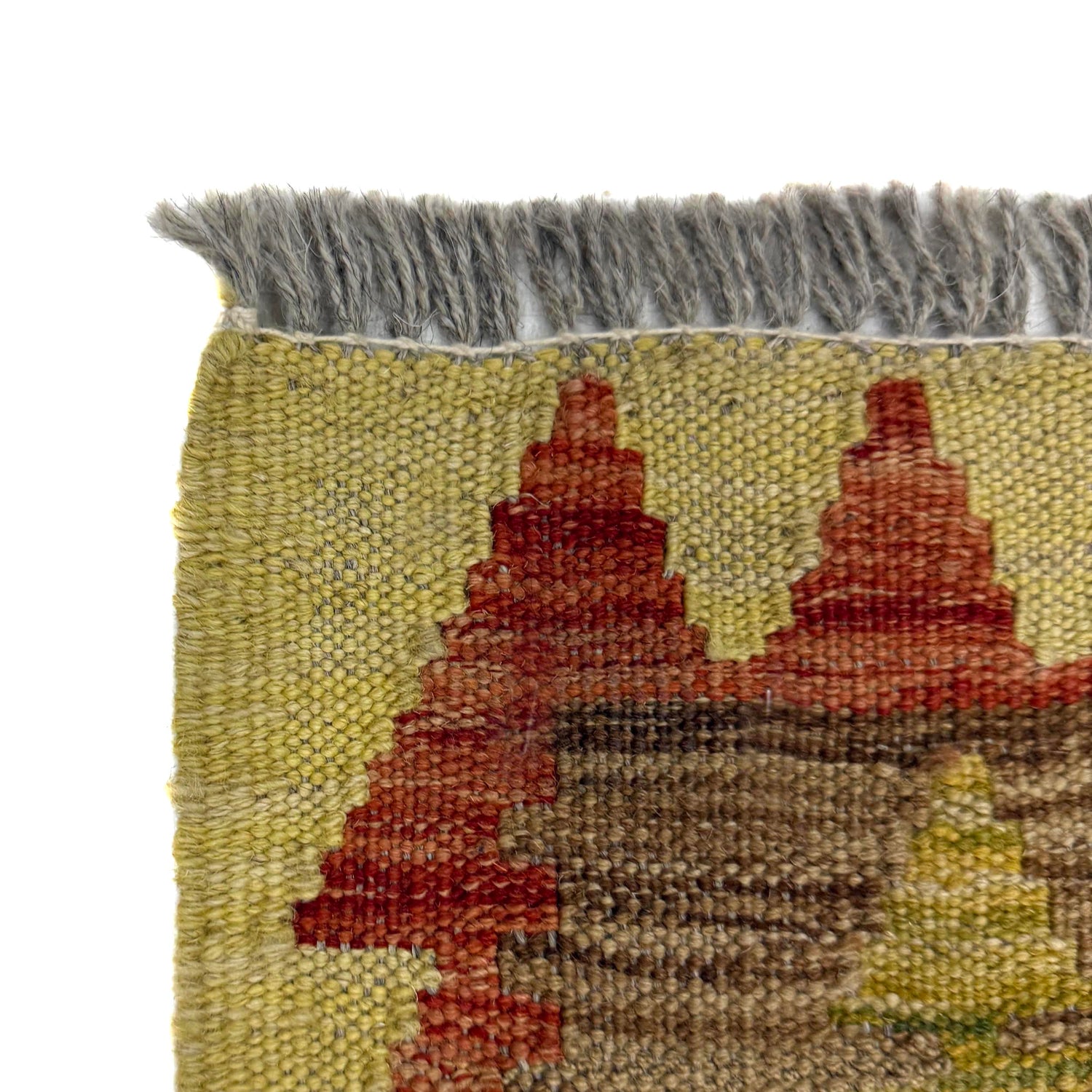 Handmade Vegetable Kelim 3' 3" x 3' 10" (ft) - No. W38243
