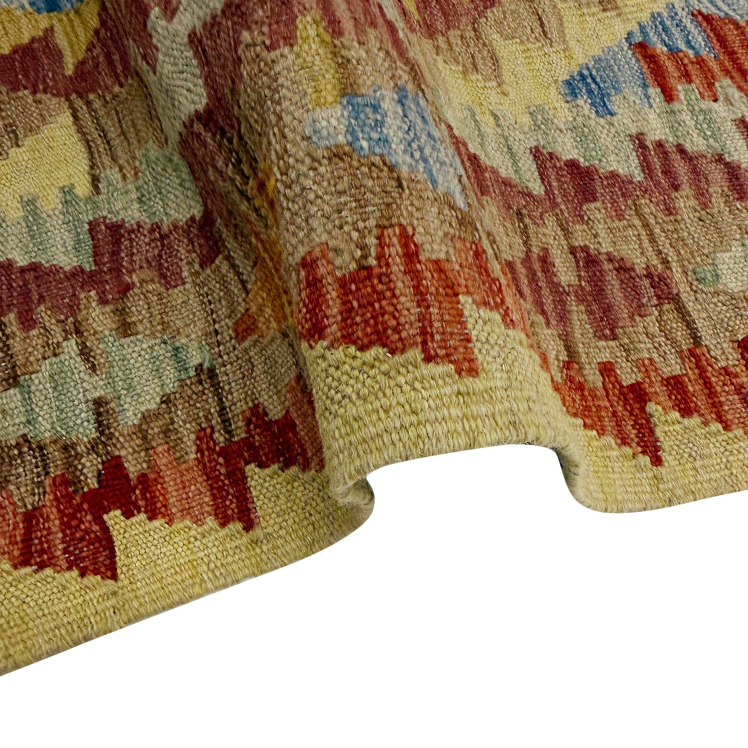 Handmade Vegetable Kelim 3' 3" x 3' 10" (ft) - No. W38243