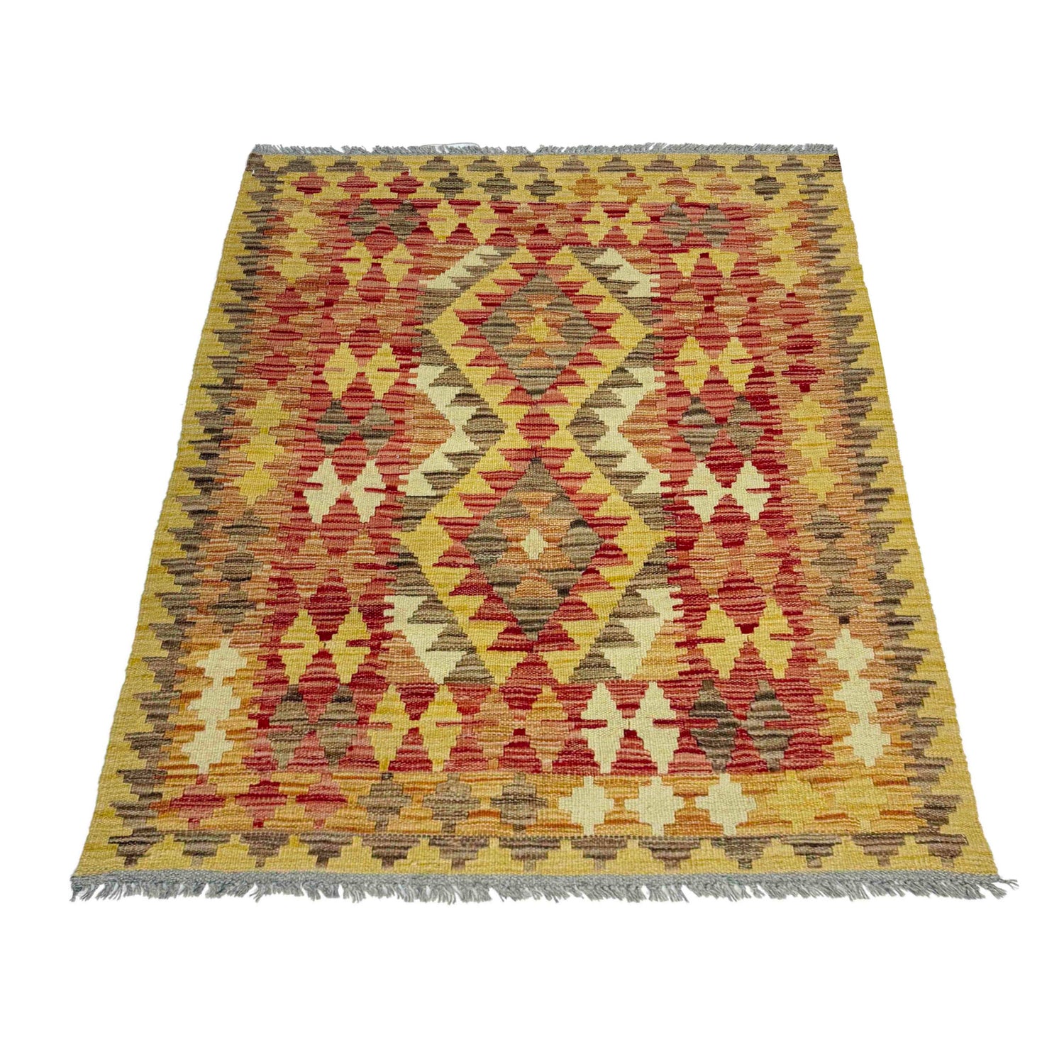 Handmade Vegetable Kilim 3' 7" x 4' 5" (ft) - No. W38247