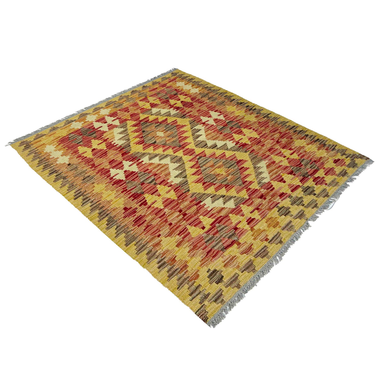 Handmade Vegetable Kilim 3' 7" x 4' 5" (ft) - No. W38247