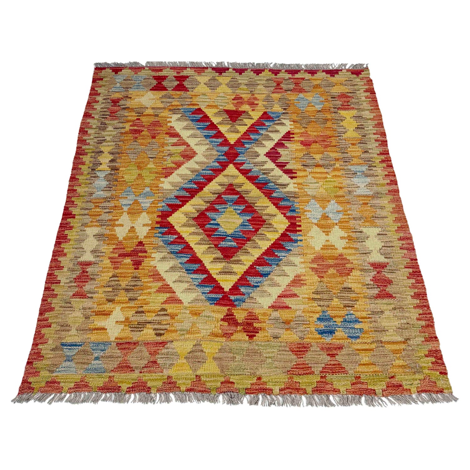 Handmade Vegetable Kelim 3' 7" x 4' 4" (ft) - No. W38248