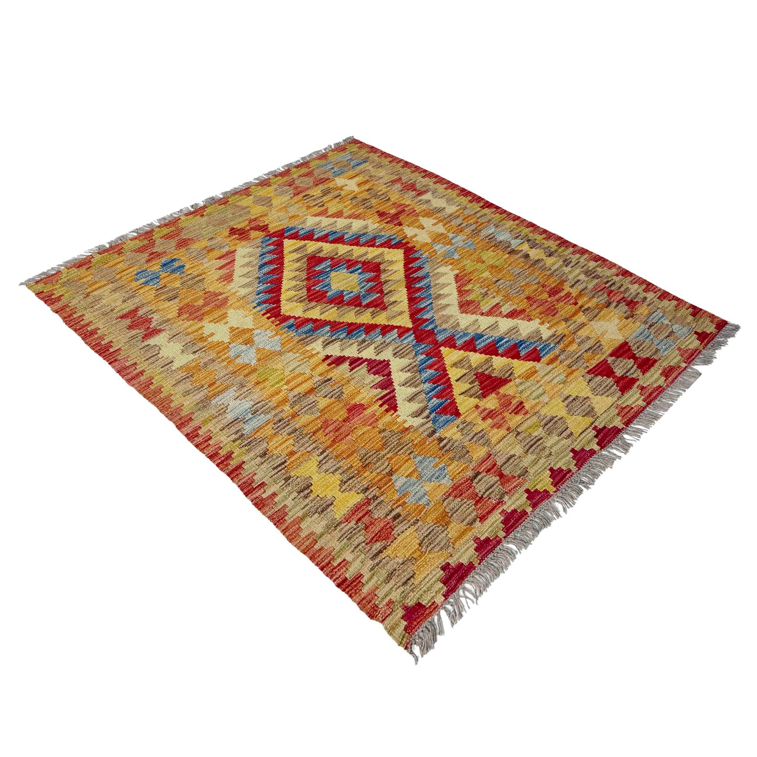 Handmade Vegetable Kelim 3' 7" x 4' 4" (ft) - No. W38248