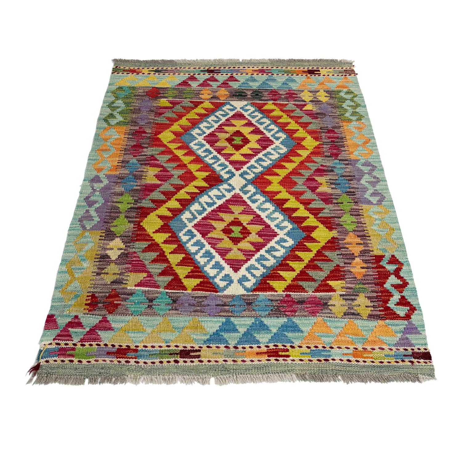 Handmade Vegetable Kilim 2' 9" x 3' 10" (ft) - No. W38561