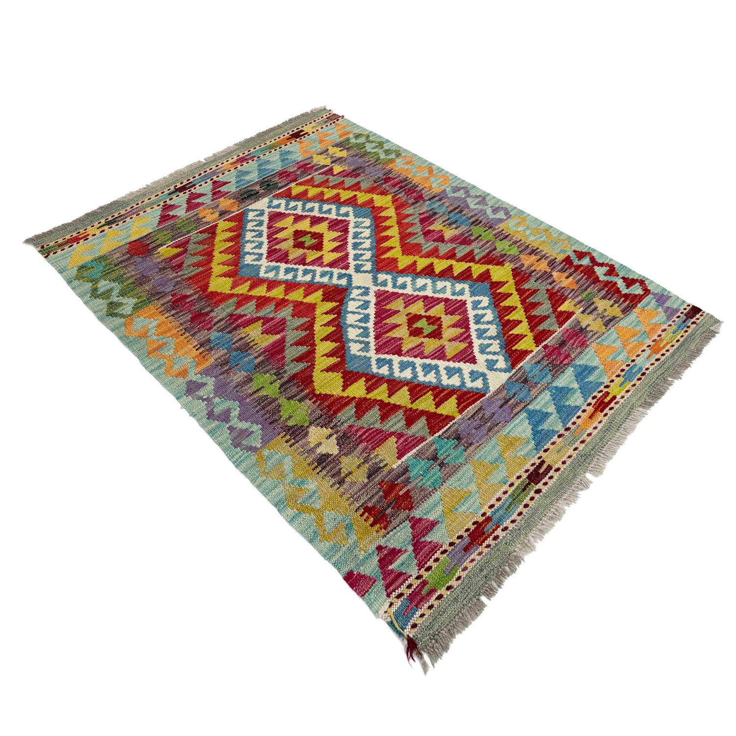 Handmade Vegetable Kilim 2' 9" x 3' 10" (ft) - No. W38561