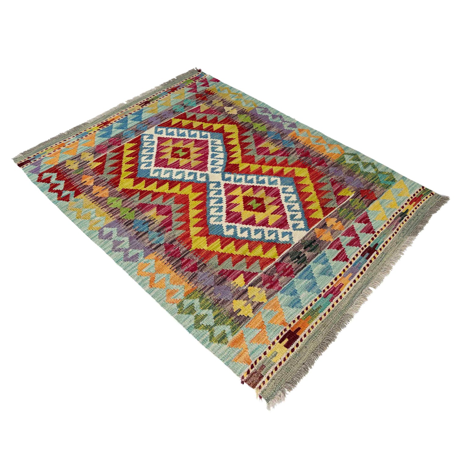 Handmade Vegetable Kilim 2' 9" x 3' 10" (ft) - No. W38561