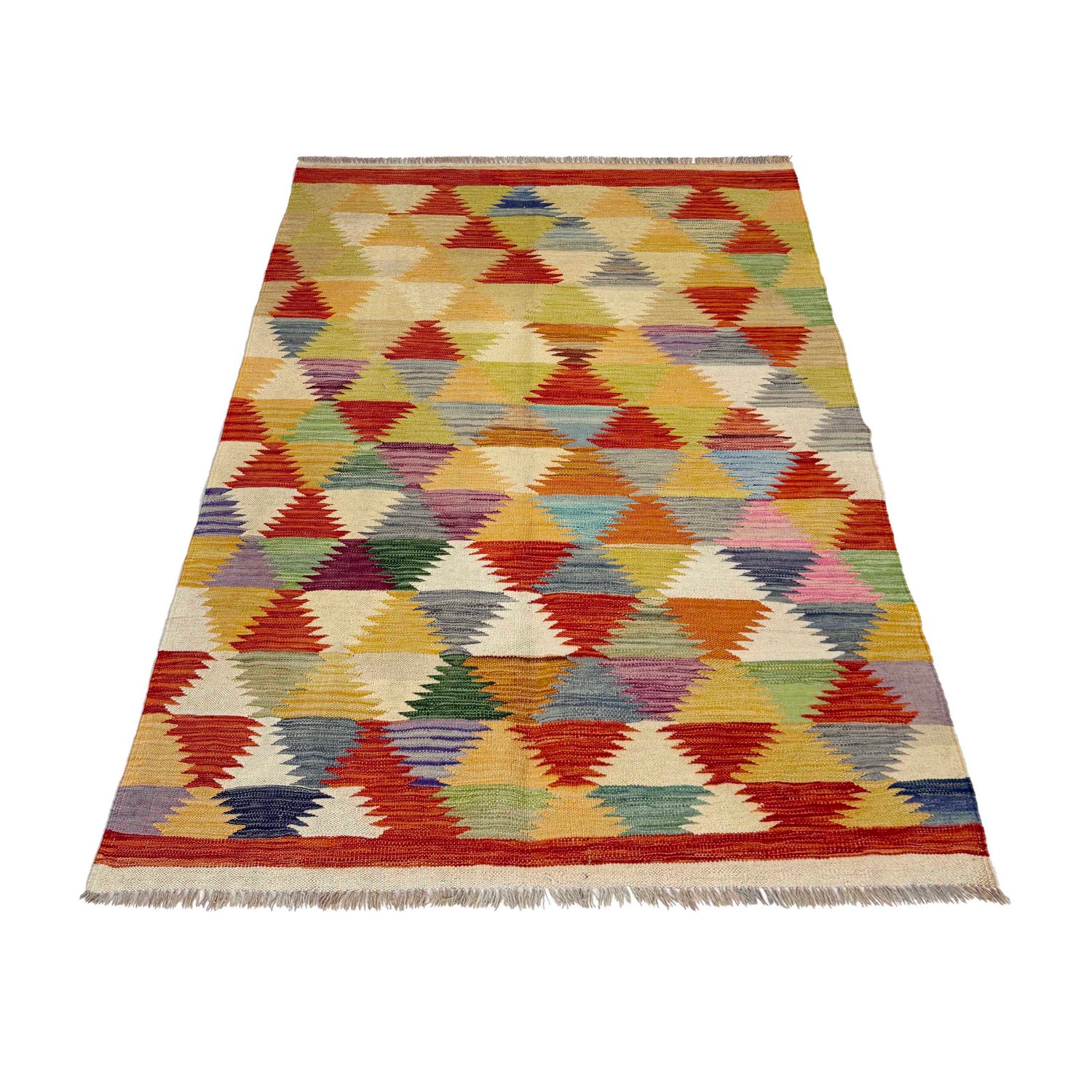 Handmade Vegetable Kelim 3' 10" x 5' 10" (ft) - No. W38938