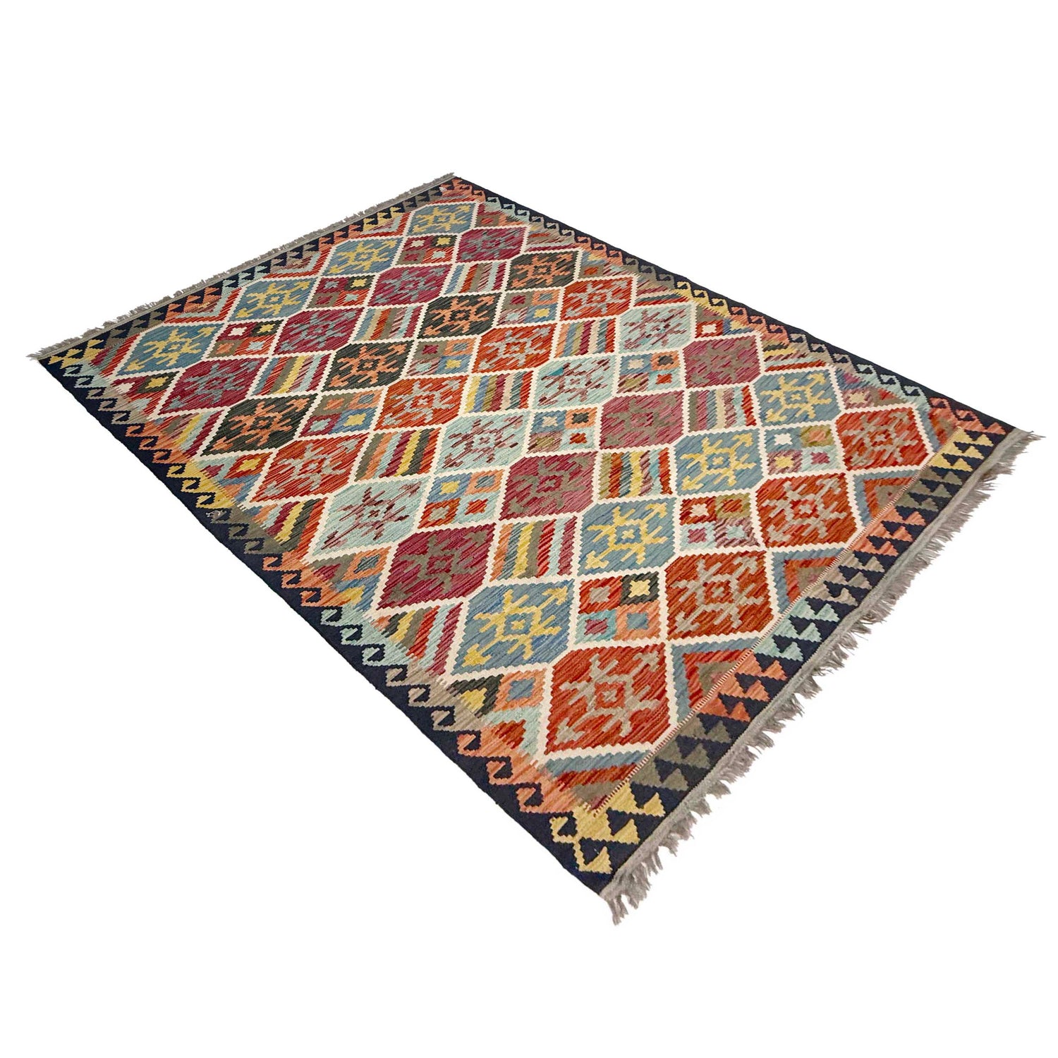 Handmade Vegetable Kelim 5' 9" x 8' 2" (ft) - No. W38939
