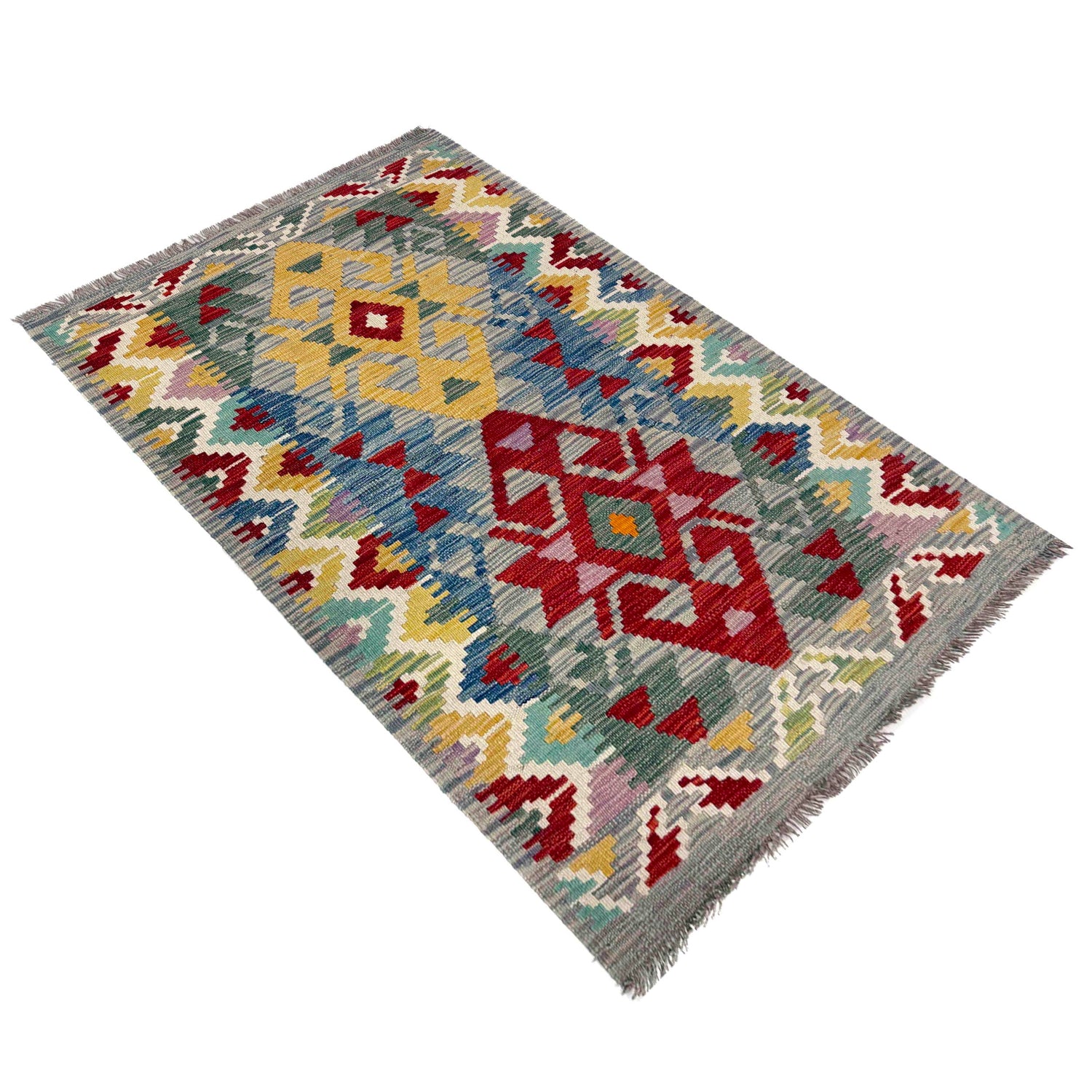 Handmade Vegetable Kelim 2' 9" x 4' 1" (ft) - No. W39911
