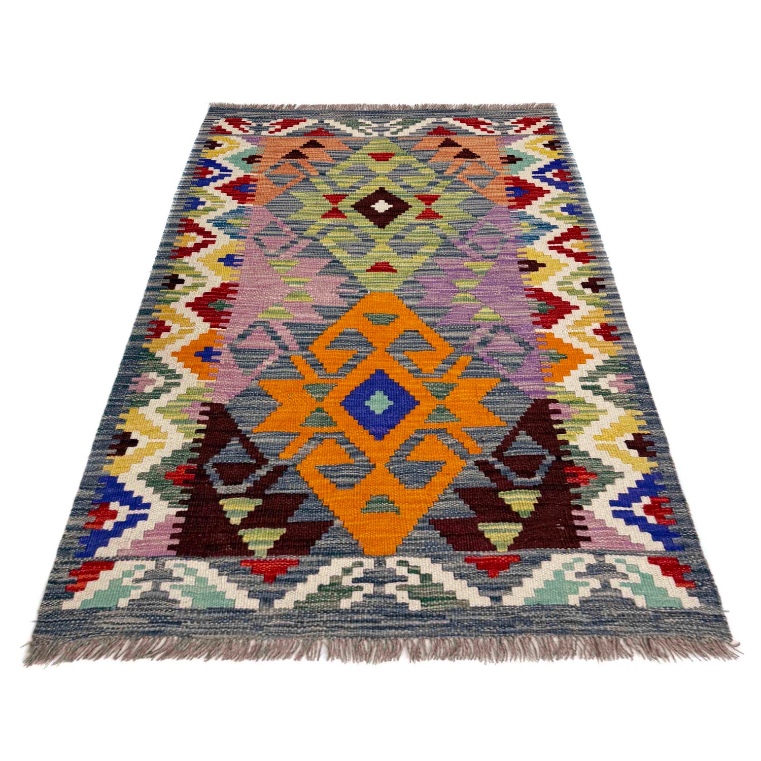 Handmade Vegetable Kilim 2' 7" x 3' 11" (ft) - No. W39913