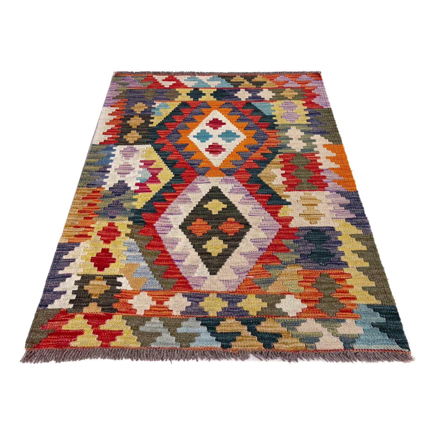 Handmade Vegetable Kilim 2' 11" x 4' 1" (ft) - No. W39914