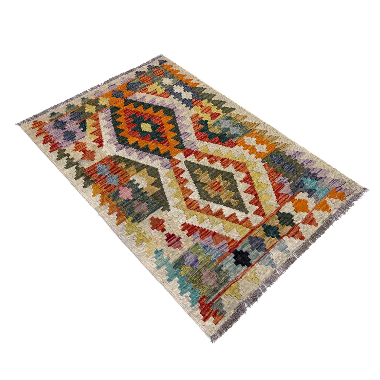Handmade Vegetable Kilim 2' 10" x 3' 11" (ft) - No. W39915