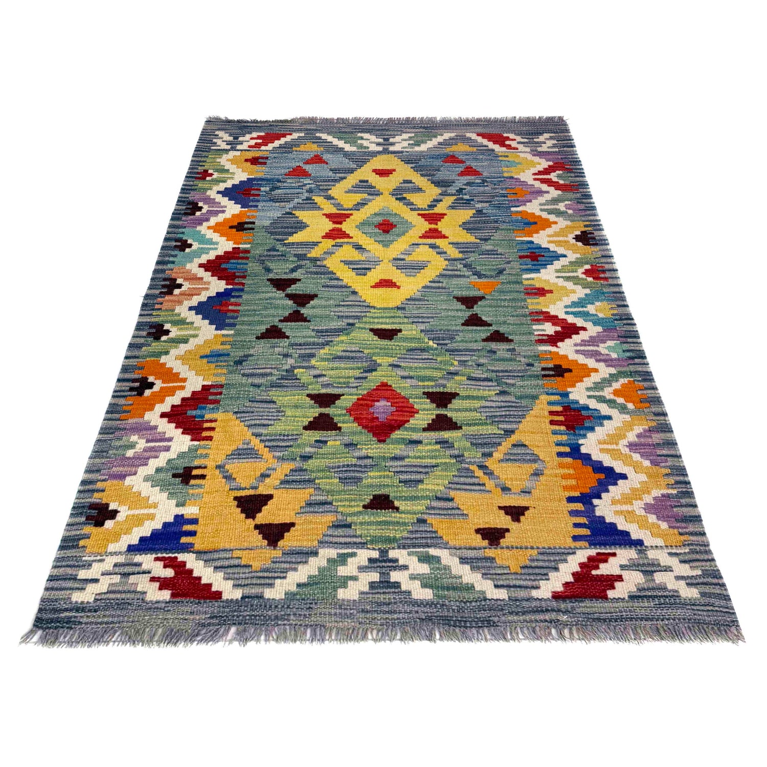 Handmade Vegetable Kilim 2' 8" x 3' 10" (ft) - No. W39917