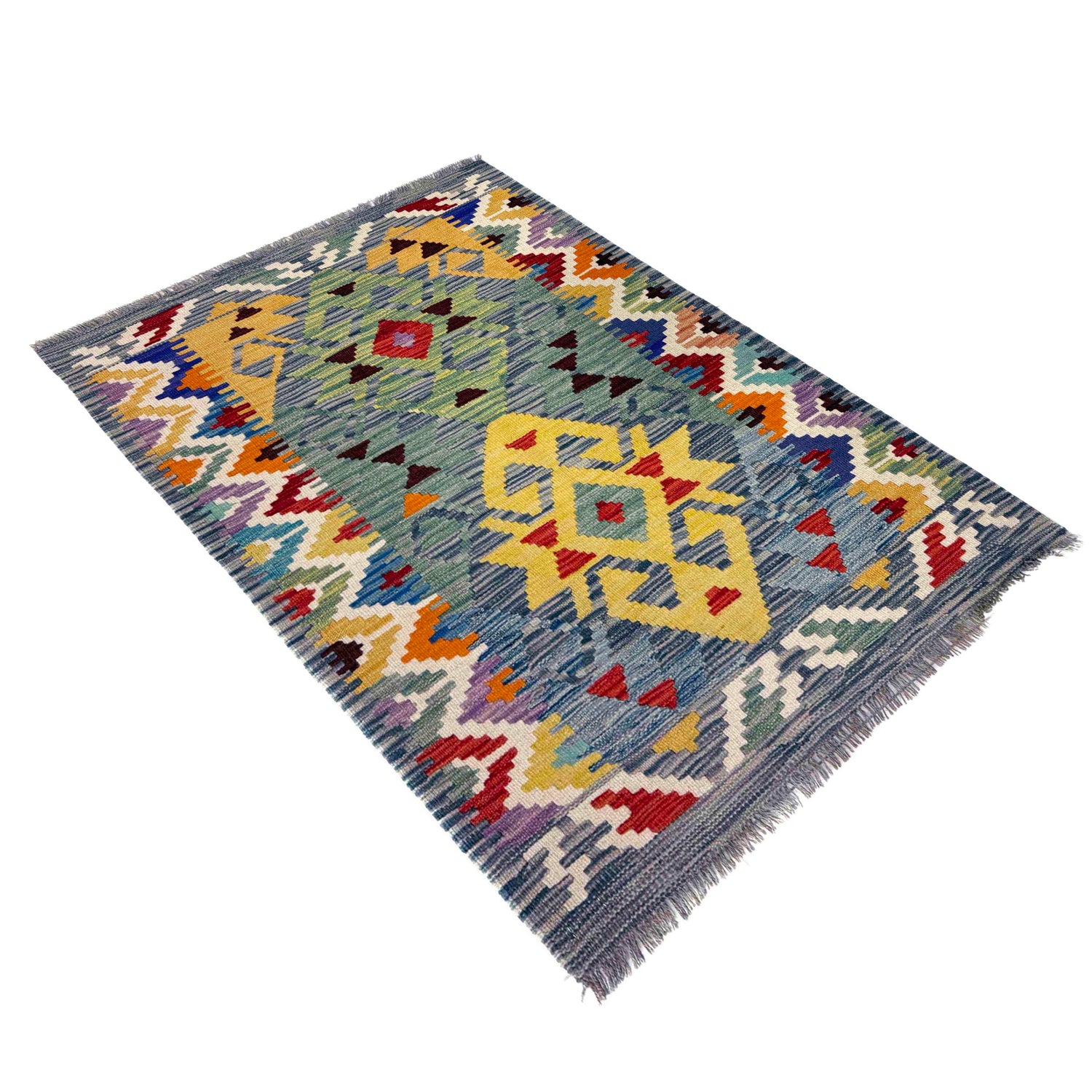 Handmade Vegetable Kilim 2' 8" x 3' 10" (ft) - No. W39917