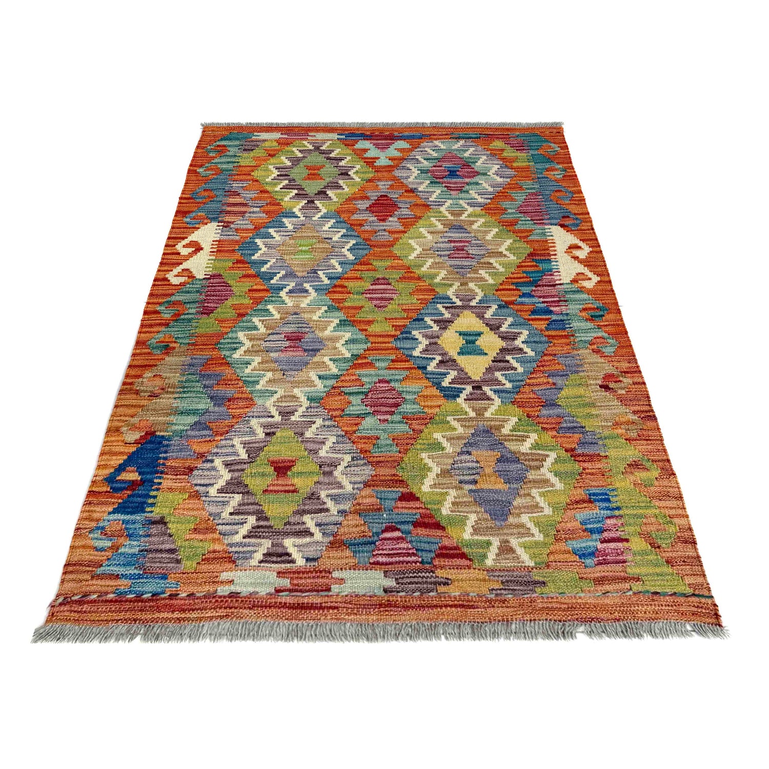 Handmade Vegetable Kelim 2' 9" x 3' 11" (ft) - No. W39918