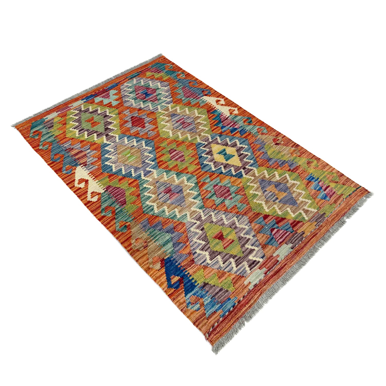 Handmade Vegetable Kelim 2' 9" x 3' 11" (ft) - No. W39918