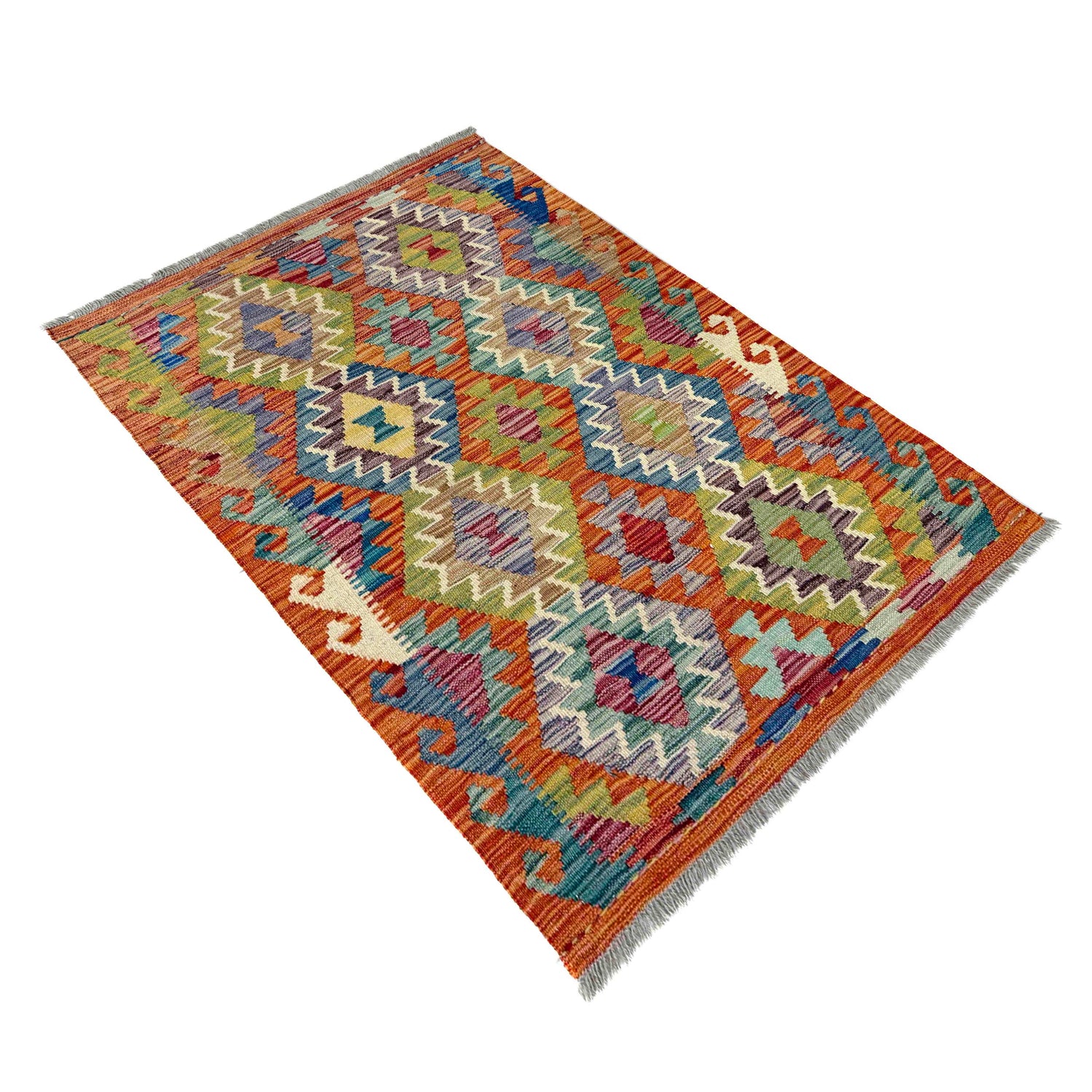 Handmade Vegetable Kelim 2' 9" x 3' 11" (ft) - No. W39918