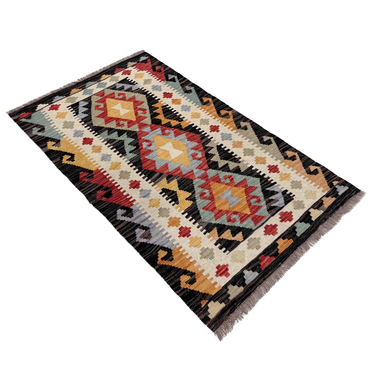 Handmade Vegetable Kelim 2' 8" x 4' 2" (ft) - No. W39919