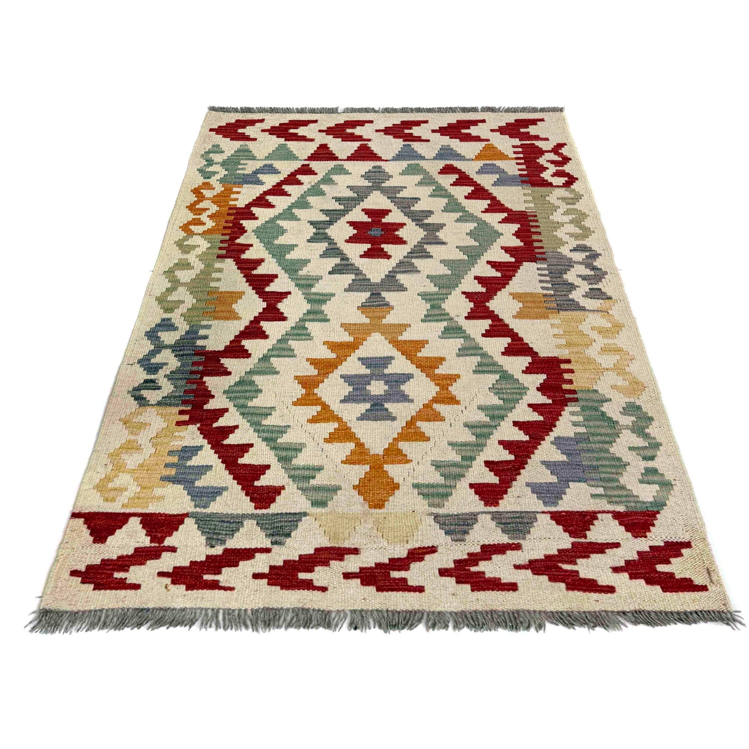 Handmade Vegetable Kilim 2' 7" x 3' 8" (ft) - No. W39920