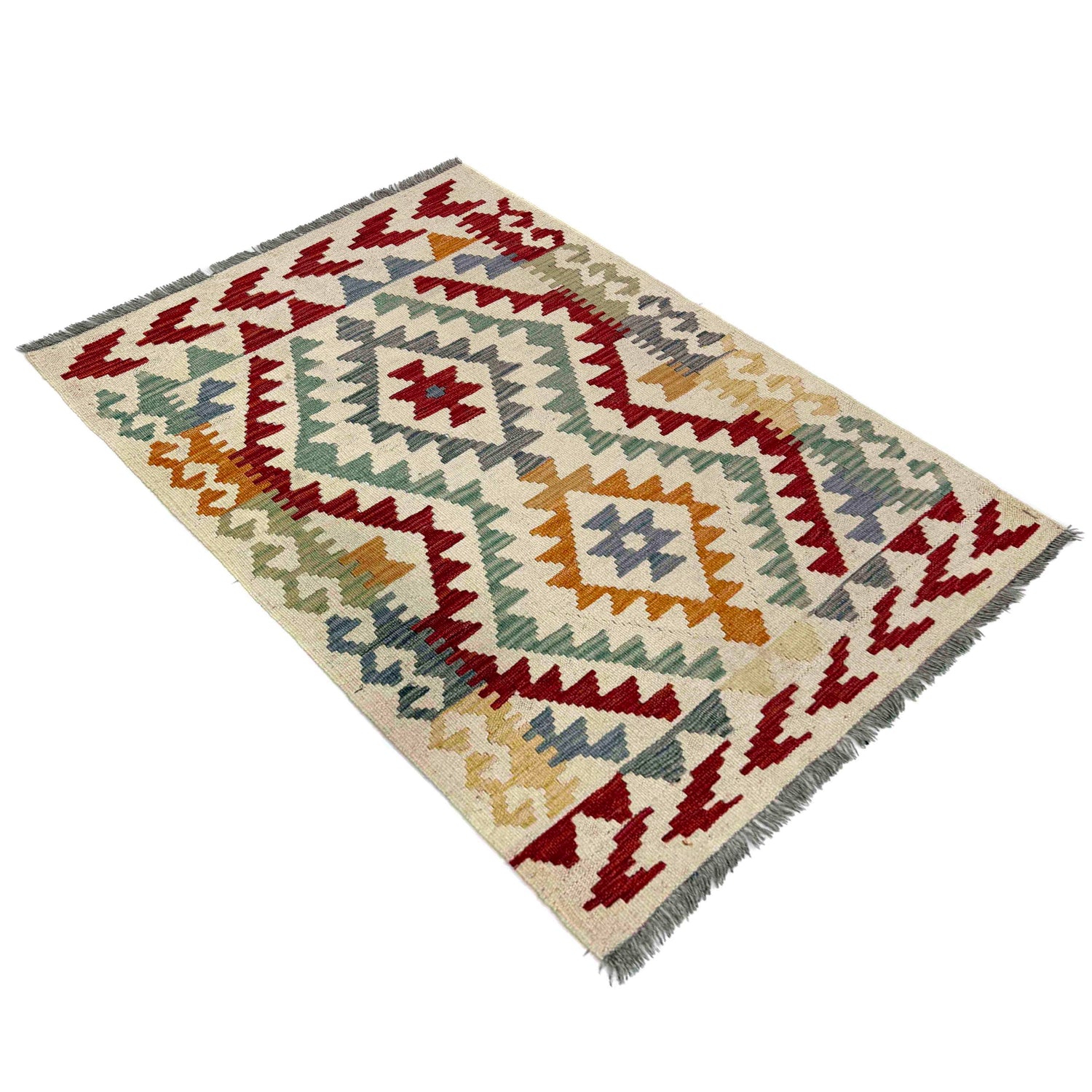 Handmade Vegetable Kilim 2' 7" x 3' 8" (ft) - No. W39920