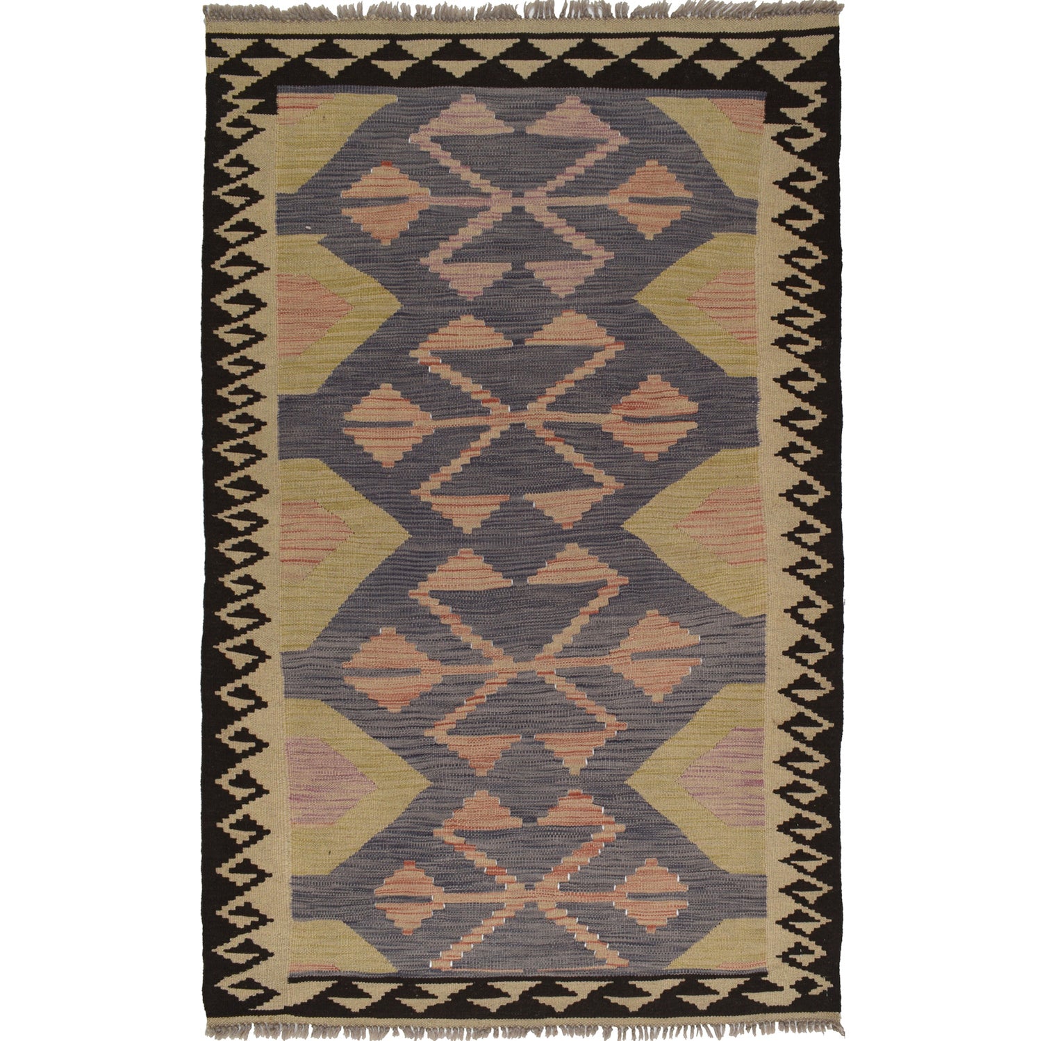 Handmade Vegetable Kilim 3' 3  x 5' 2 (ft) - No. Y13990