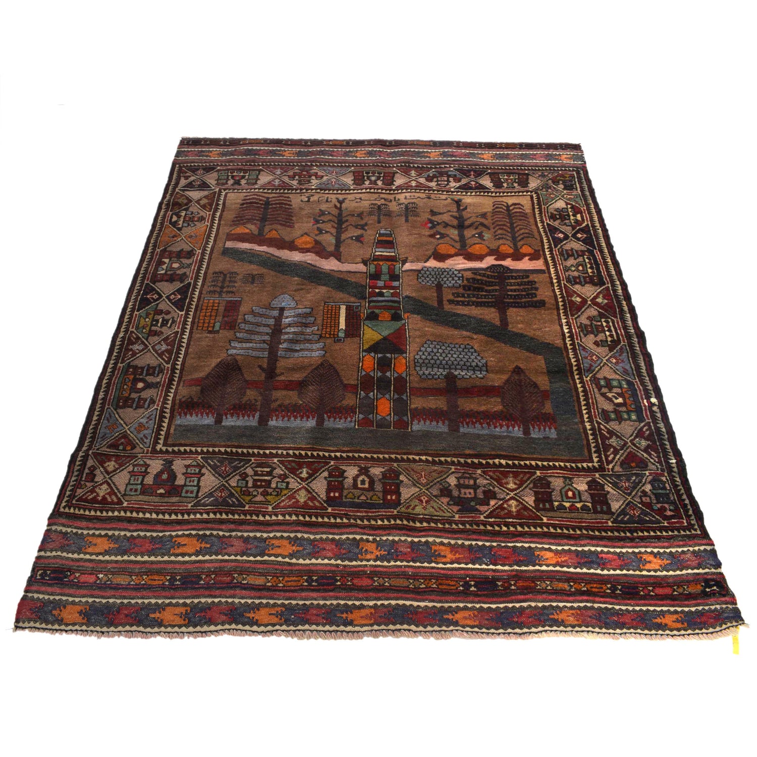 Handmade Picture Rug 4' 5" x 6' 6" (ft)- No. Y14953