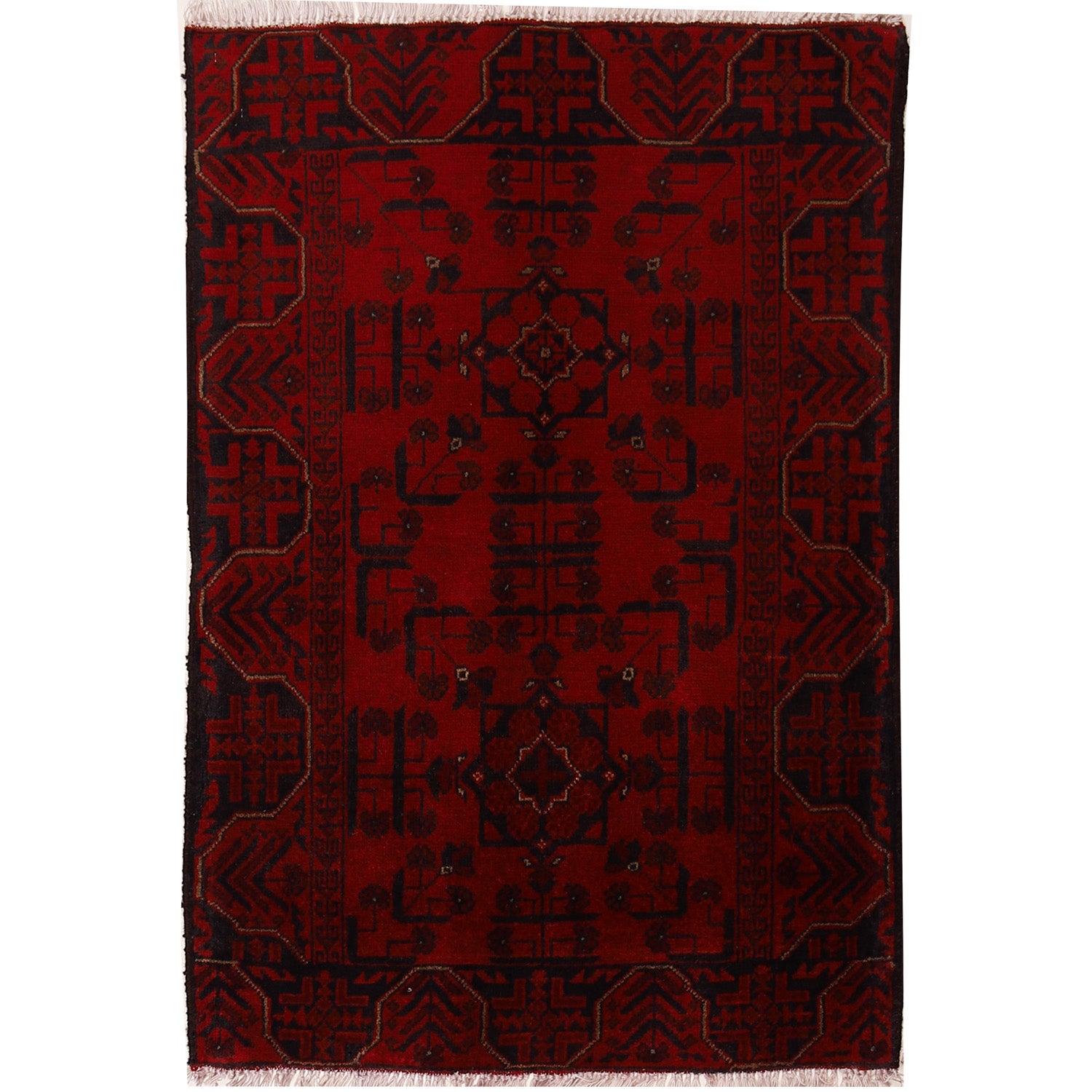 Red Color Khal Mohammadi Rug 2' 6 x 4' 0 (ft) - No. Y15481