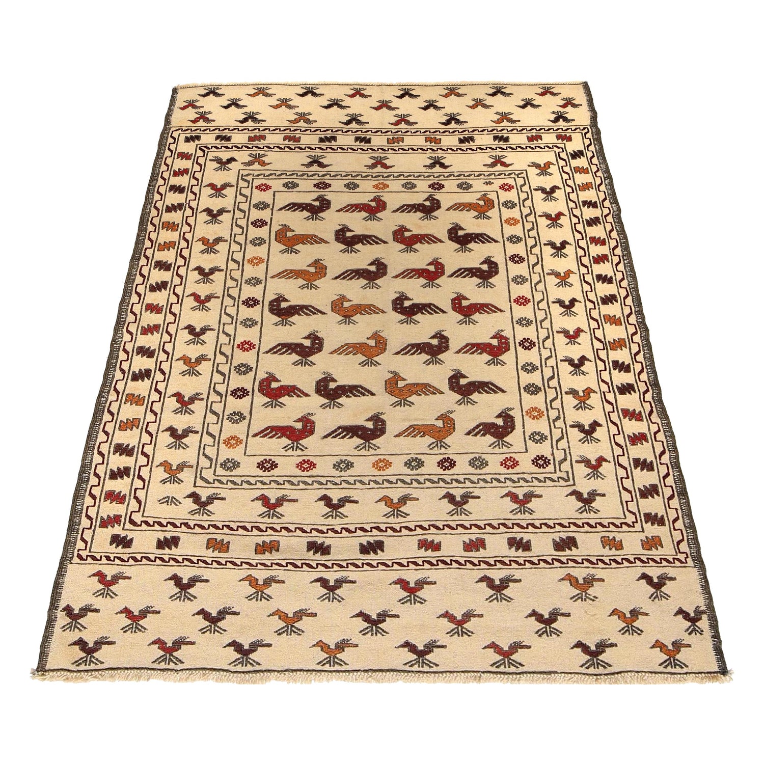 White Kelim 4' 1" x 6' 5" (ft) - No. Y16085