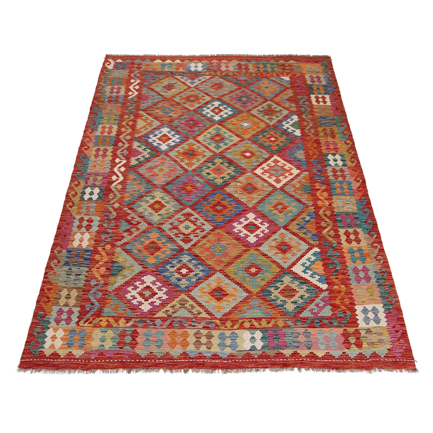 Handmade Vegetable Kilim 6' 7" x 9' 5" (ft) - No. Y31017