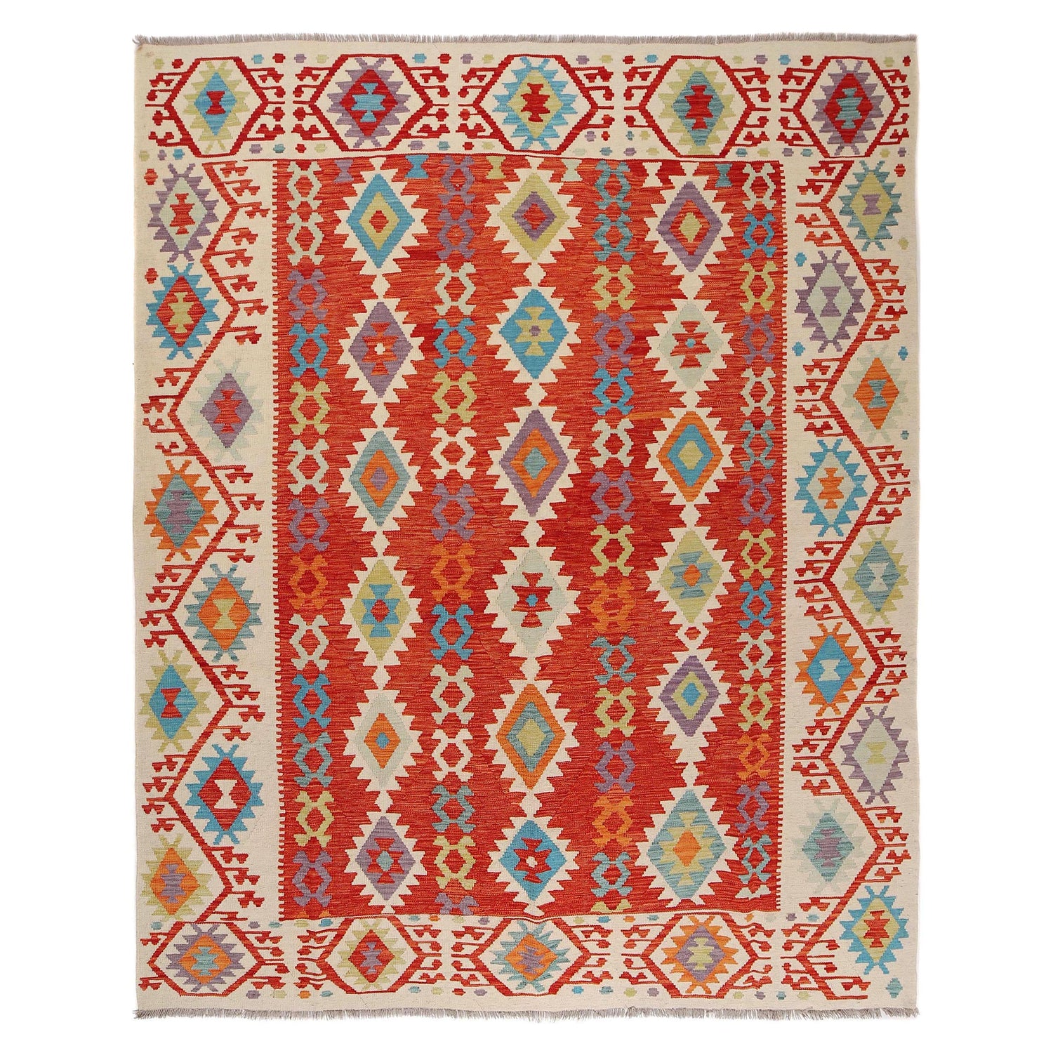 Handmade Vegetable Kilim 8' 1" x 9' 8" (ft) - No. Y31024