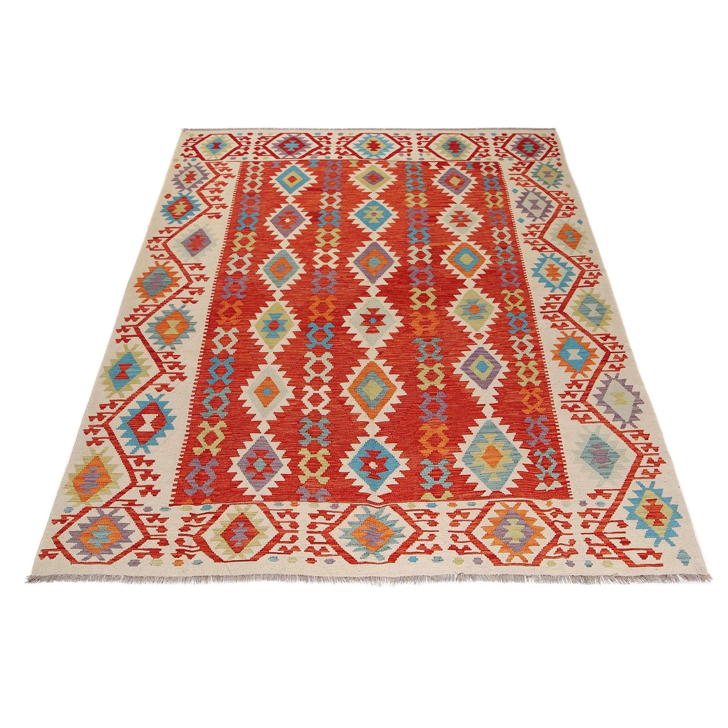 Handmade Vegetable Kilim 8' 1" x 9' 8" (ft) - No. Y31024