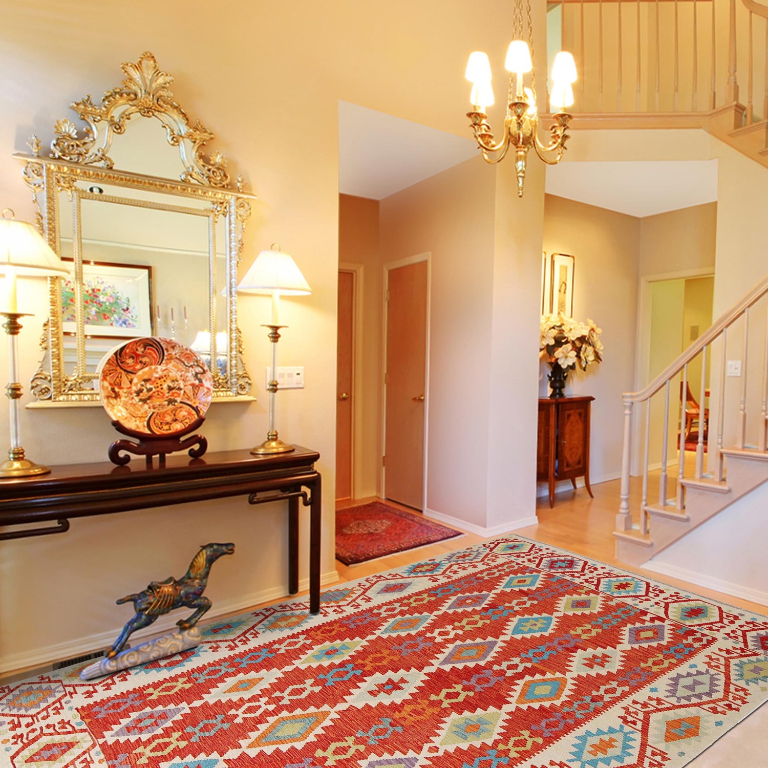 Handmade Vegetable Kilim 8' 1" x 9' 8" (ft) - No. Y31024