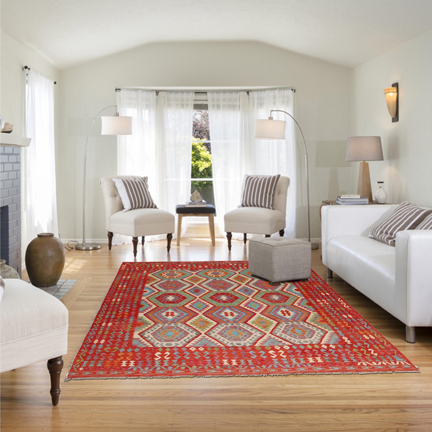 Handmade Vegetable Kilim 8' 9" x 9' 7" (ft) - No. Y31025