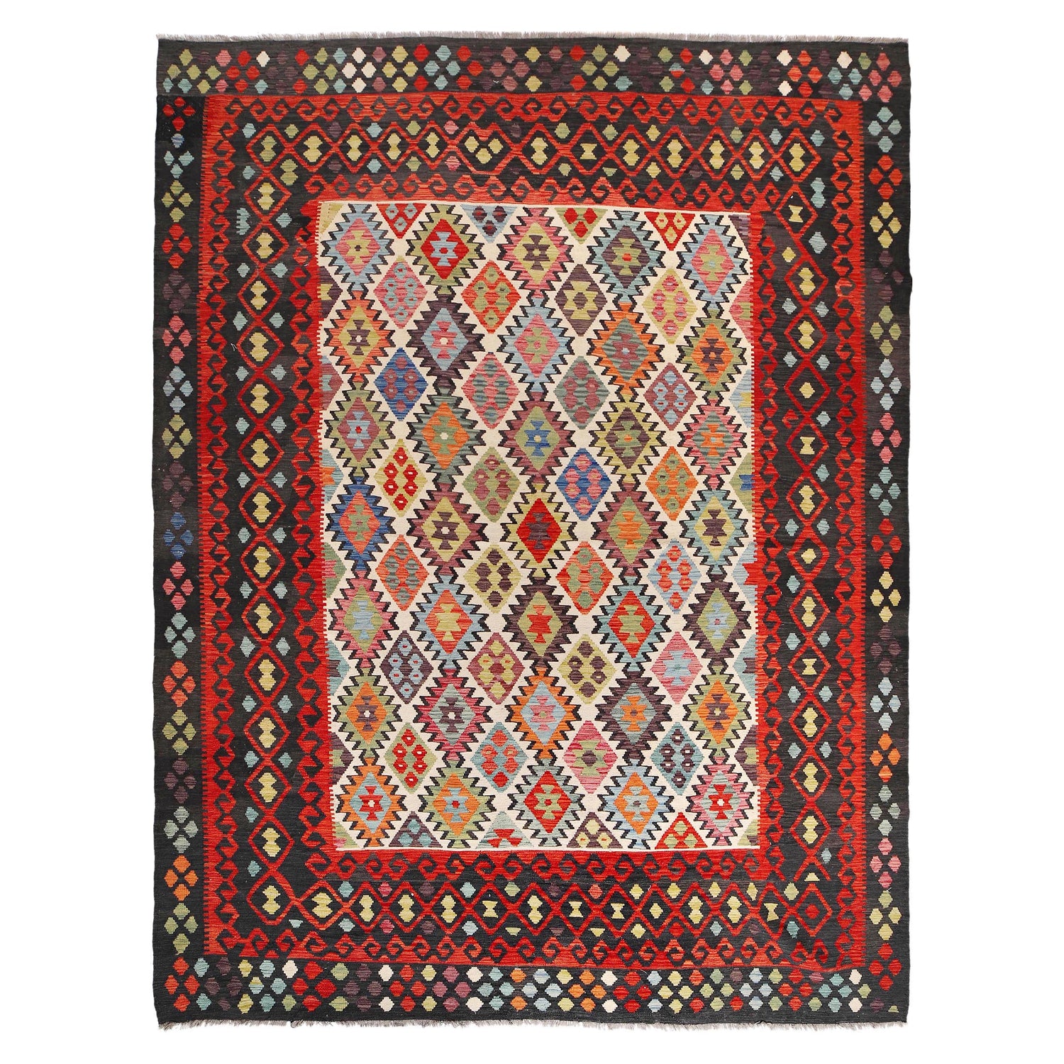 Handmade Vegetable Kilim 9' 10" x 12' 6" (ft) - No. Y31034