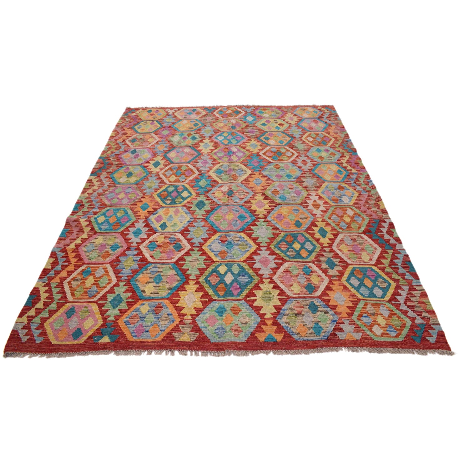 Handmade Vegetable Kilim 5' 10" x 7' 9" (ft) - No. Y31067