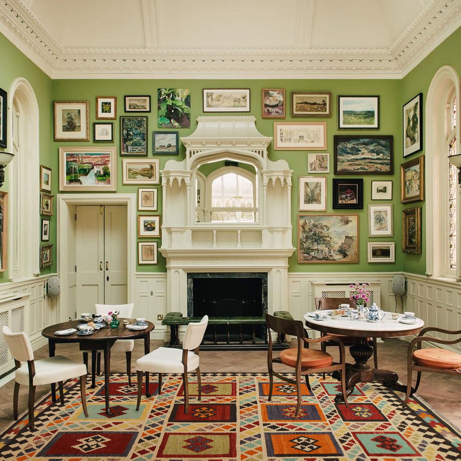 Handmade Vegetable Kelim 7' 3" x 9' 10" (ft) - No. Y31566