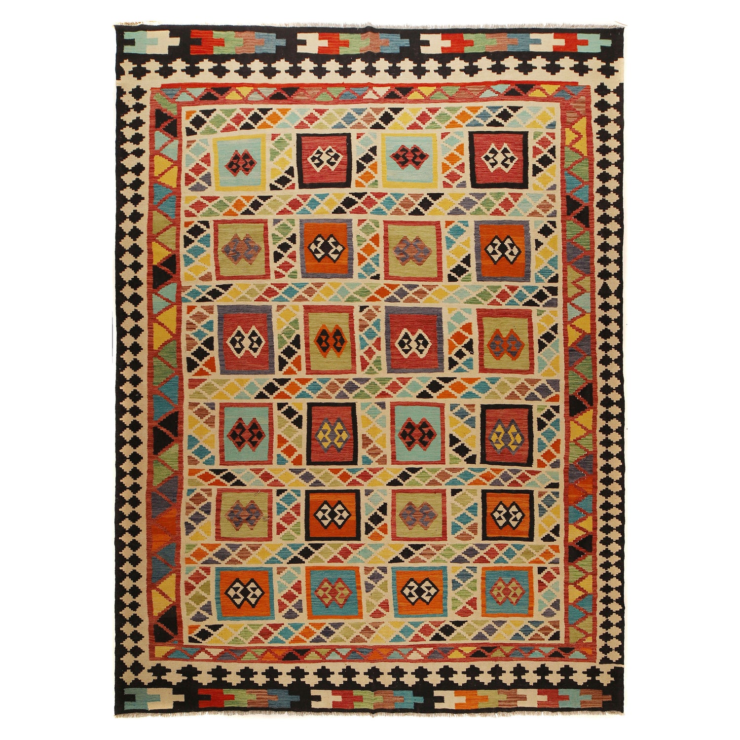 Handmade Vegetable Kilim 9' 6" x 12' 11" (ft) - No. Y31567