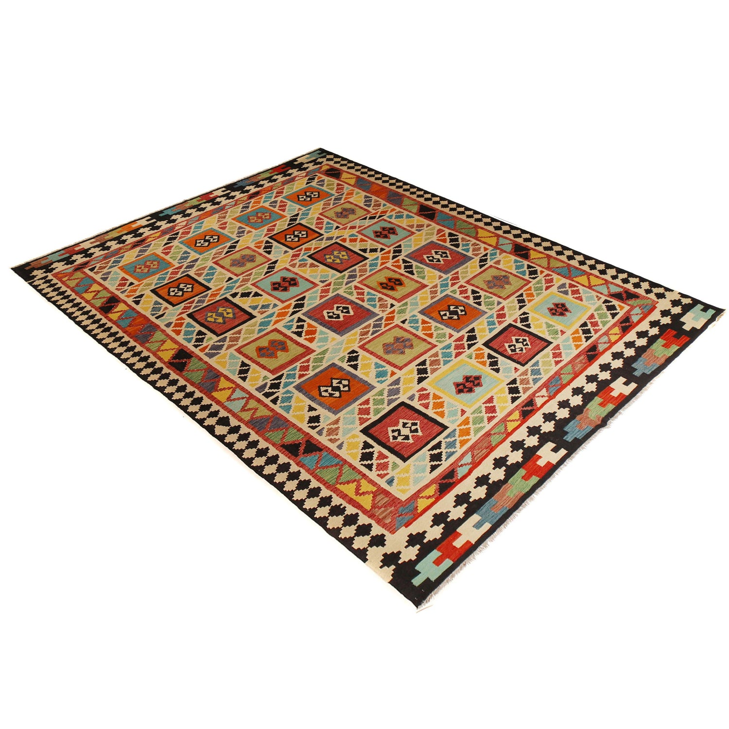 Handmade Vegetable Kilim 9' 6" x 12' 11" (ft) - No. Y31567