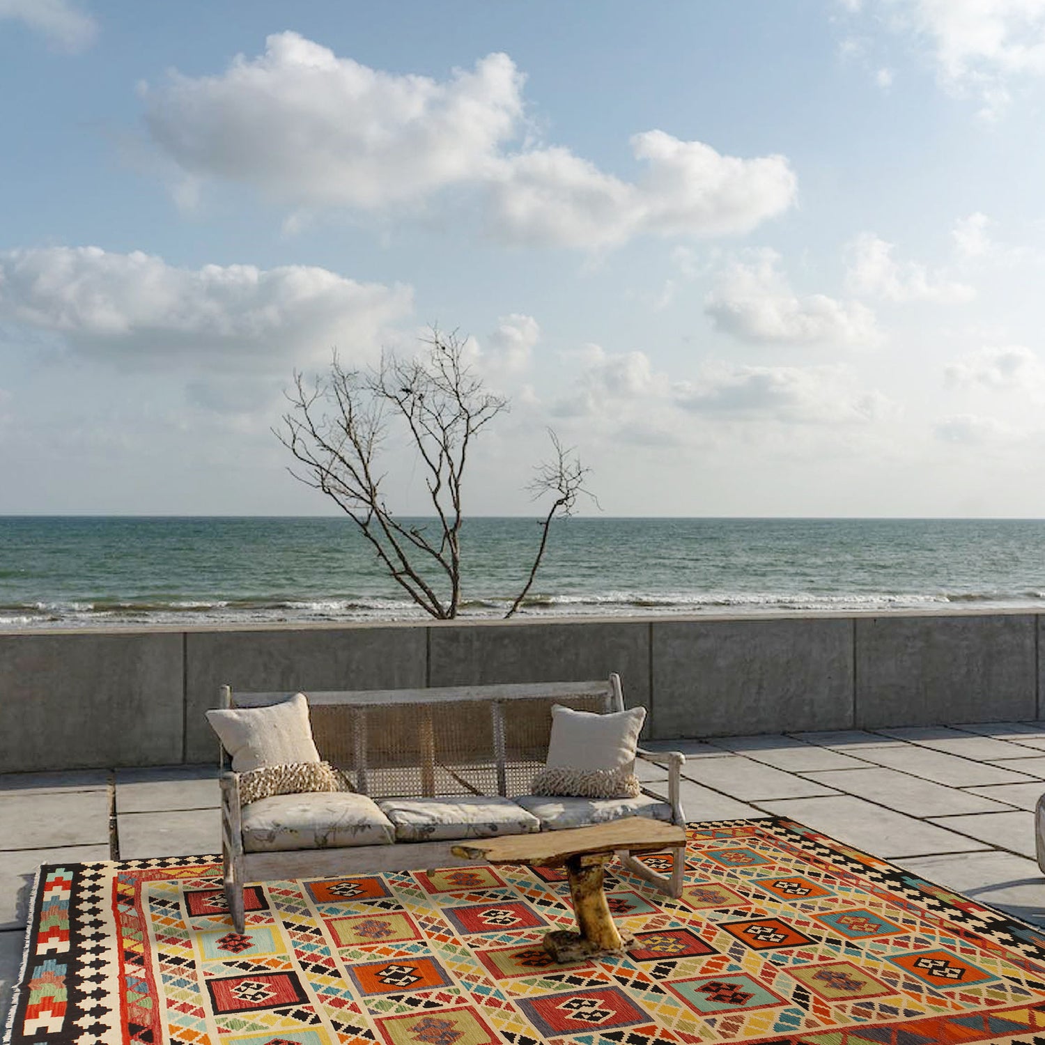 Handmade Vegetable Kilim 9' 6" x 12' 11" (ft) - No. Y31567