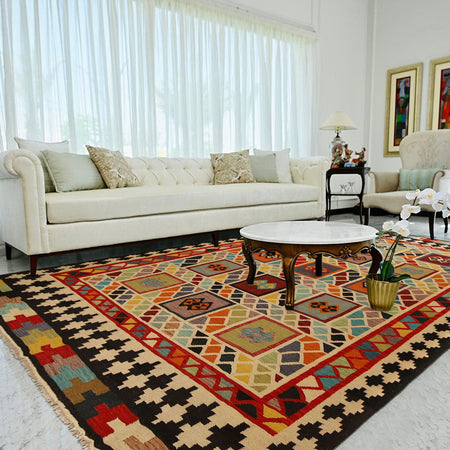 Handmade Vegetable Kelim 8' 6" x 11' 5" (ft) - No. Y31568