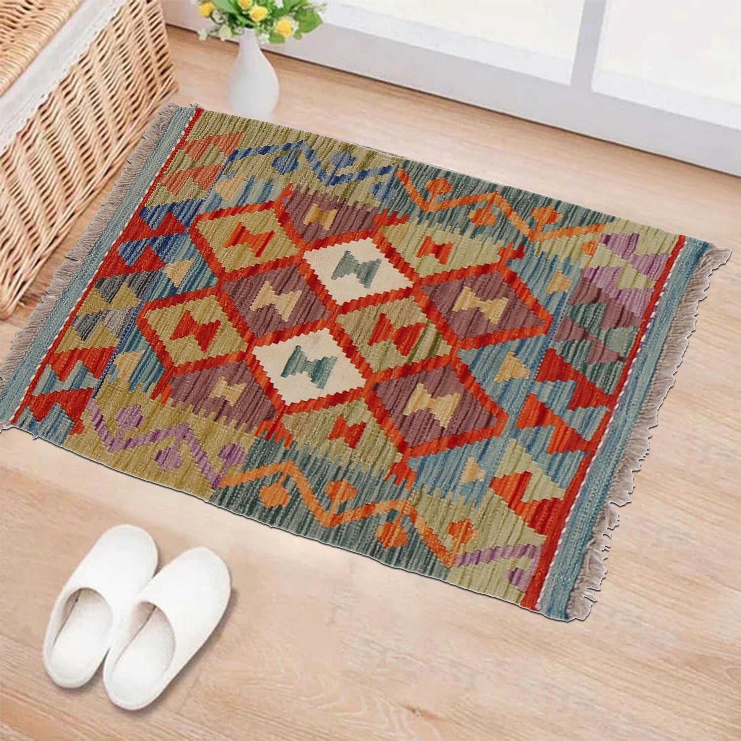 Handmade Vegetable Kilim 2' 0" x 2' 9" (ft) - No. Y31860
