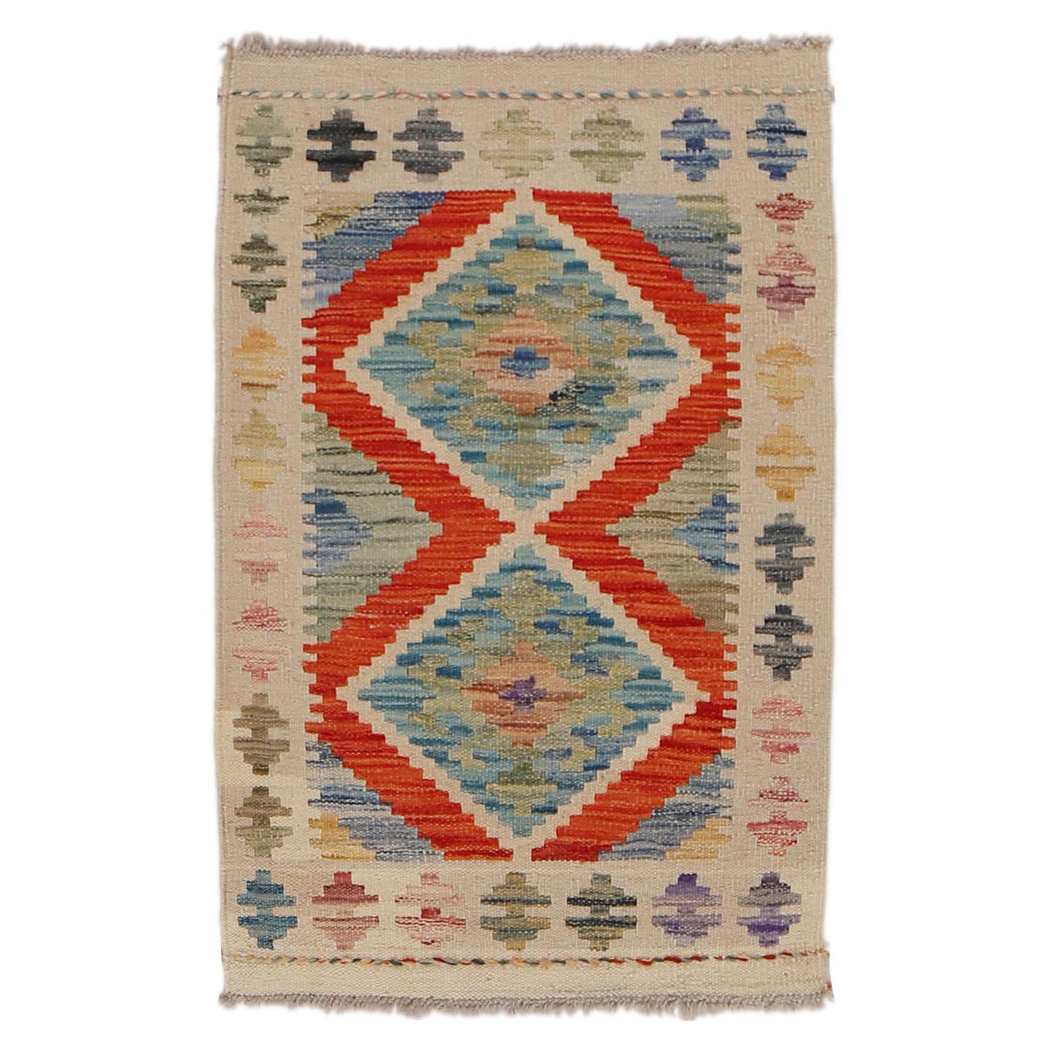Handmade Vegetable Kilim 2' 0" x 2' 11" (ft) - No. Y31862