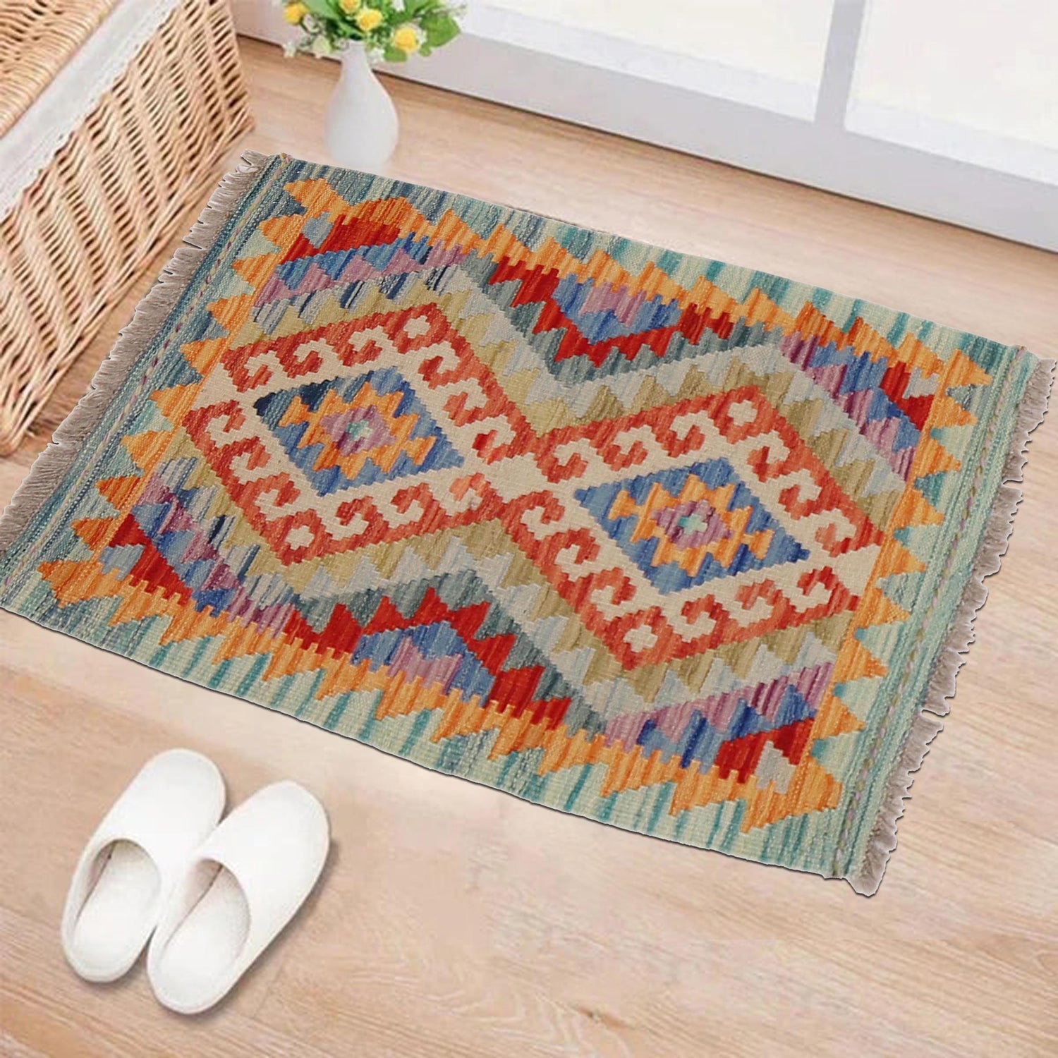 Handmade Vegetable Kilim 2' 0" x 2' 11" (ft) - No. Y31872