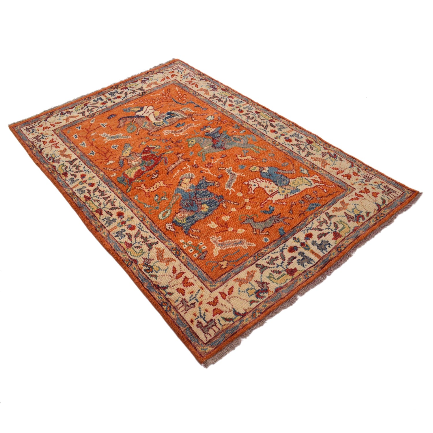 Handmade Pictorial Rug 4' 0" x 5' 11" (ft) - No. Y33031