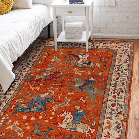 Handmade Pictorial Rug 4' 0" x 5' 11" (ft) - No. Y33031